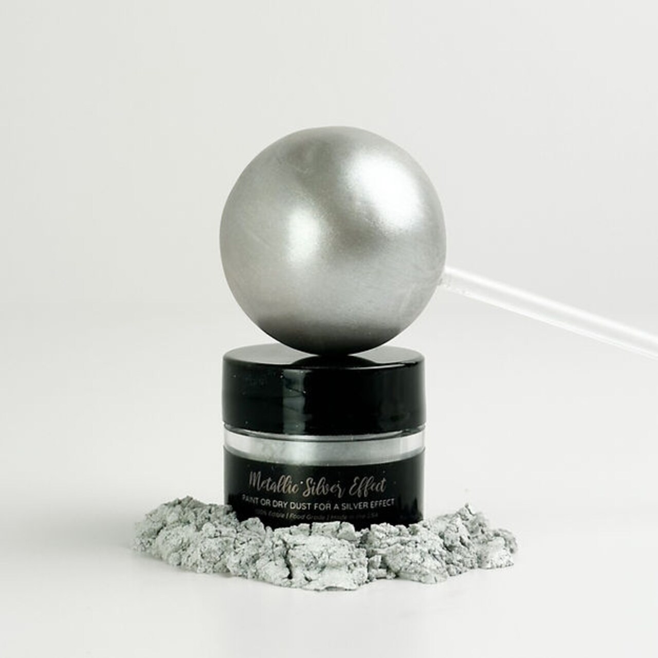 Shine Dessert Glitter: "Metallic Silver Effect" - Silver Edible Highlighter